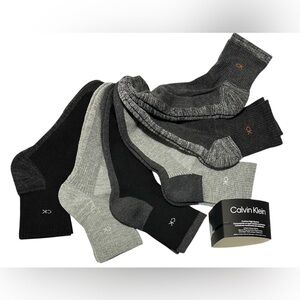 Calvin Klein 6-Pair Men's Cushion High Quarter Socks Assorted Gray/Black